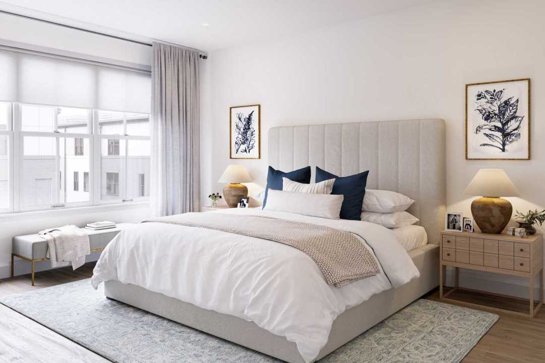 Penthouse bedroom rendering