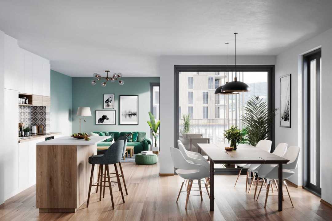 Penthouse kitchen/dining rendering
