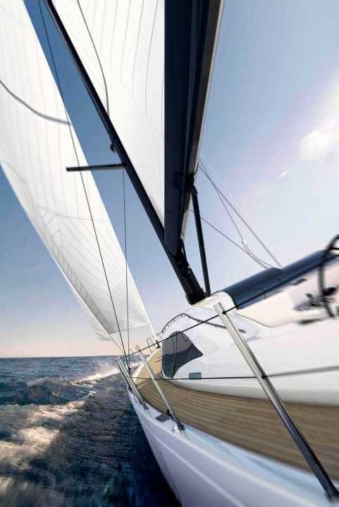 Yacht in motion render