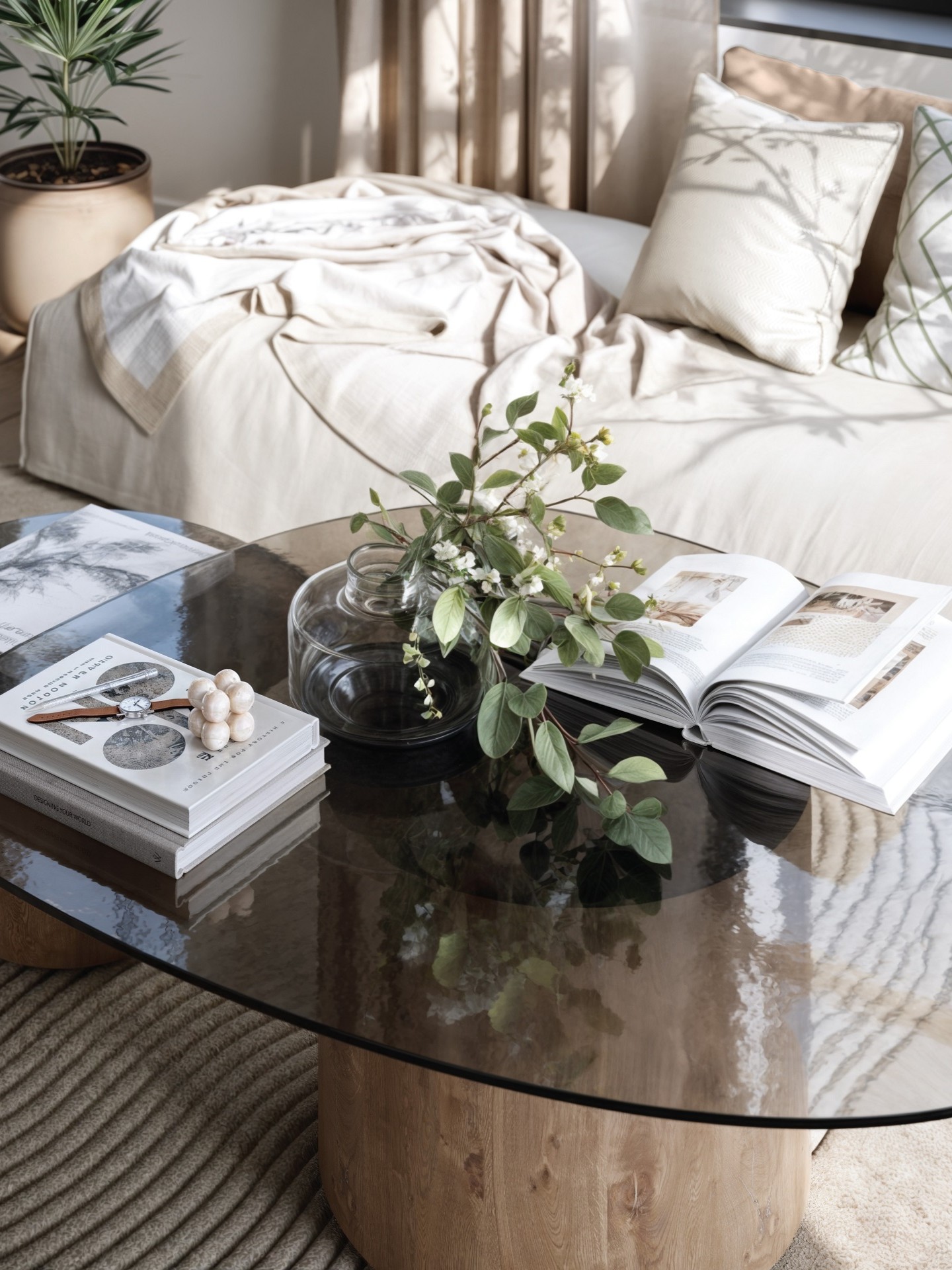 Living room lifestyle vignette CGI