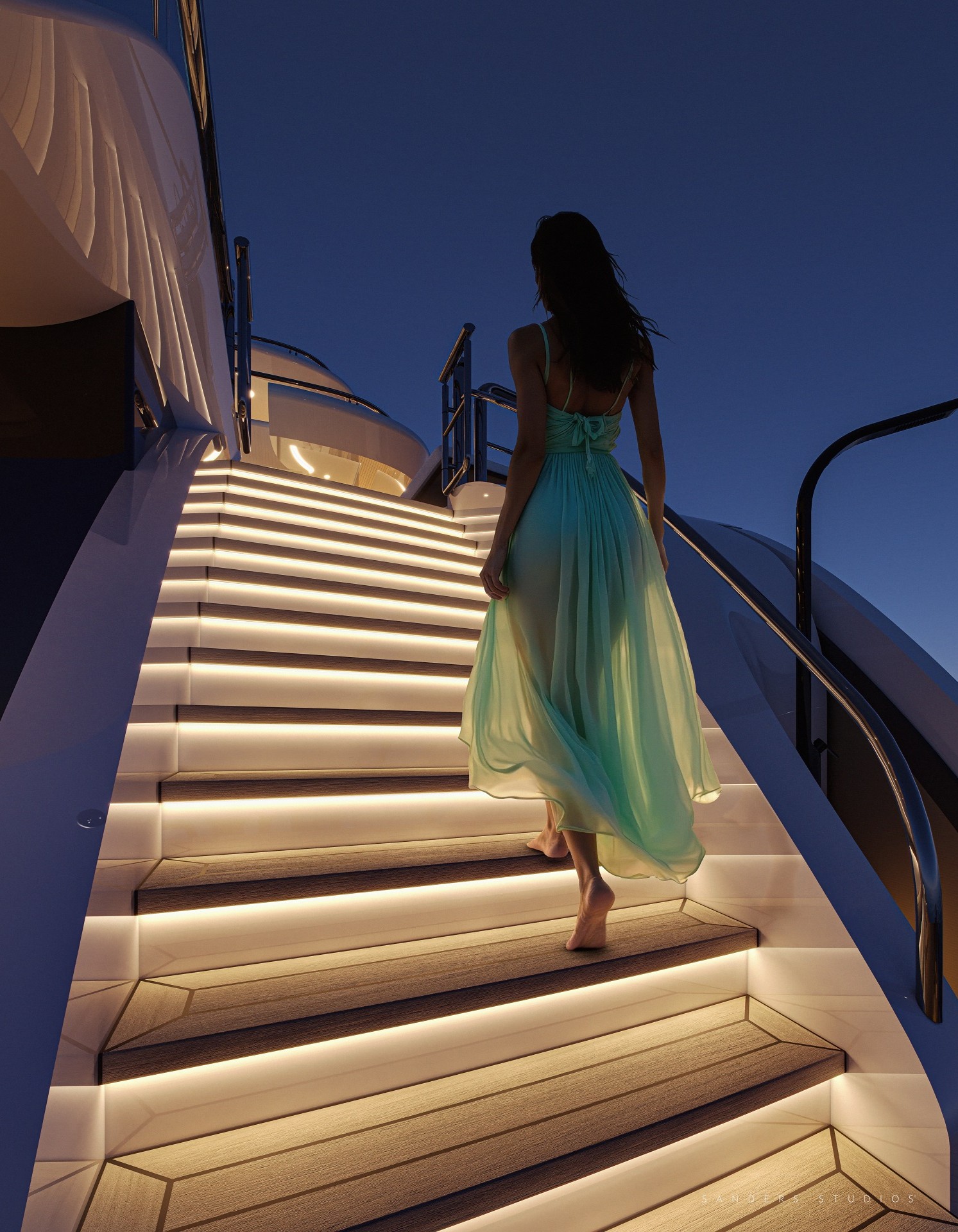 Project Life superyacht rendering of woman